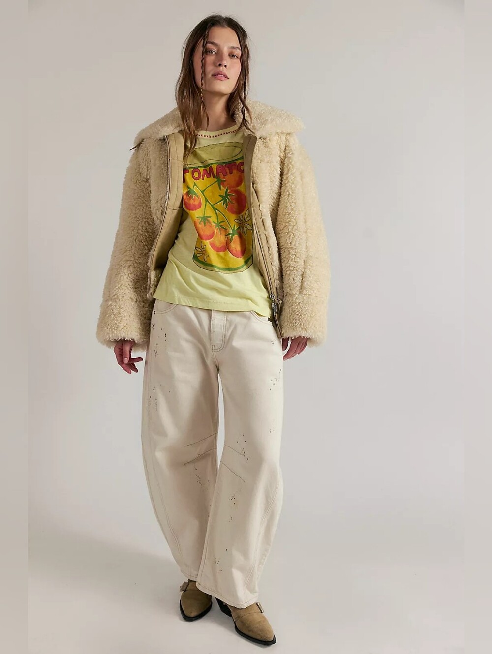 🪷NWT Free People We The Free In Spring Tee In Lemon Water Combo, Size M🌙 - Picture 4 of 4